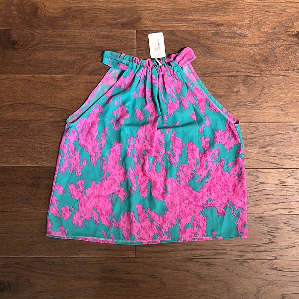Pink and turquoise Top